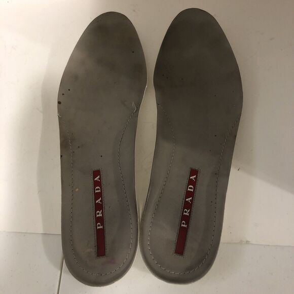 LUXURY PRADA MECHANO SNEAKERS SHOES 4E2748 GREY LEATHER US 8.5 Authentic! COA - Picture 7 of 10